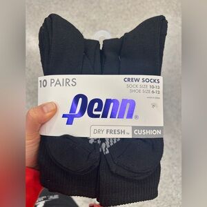 NWT Penn men’s cushioned Crew Socks - 10 Pairs